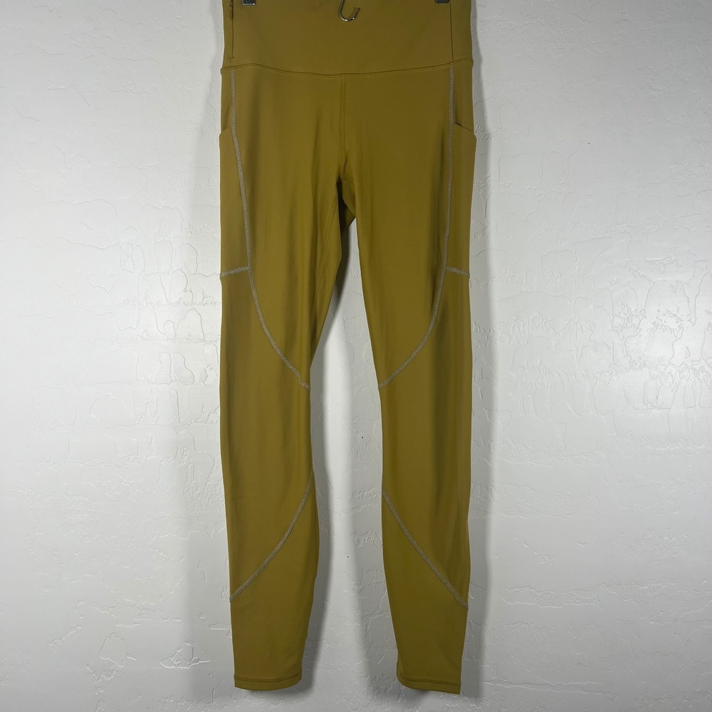 Fabletics Cold Weather Reflective Pocket Legging Mustard Yellow LG2149674 Small